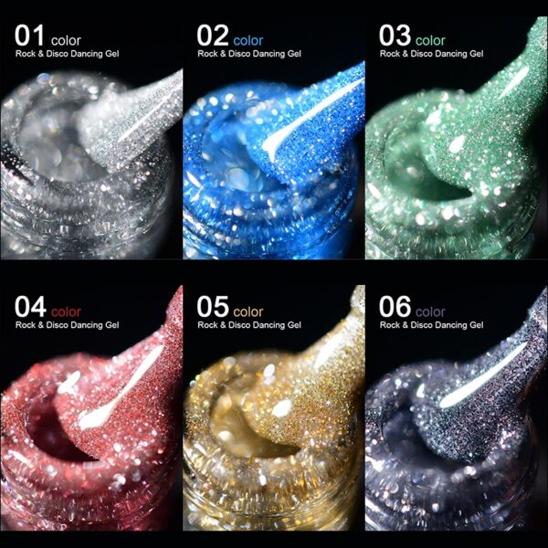 Bulk Glitter Disco Gel Polish Reflective Soak Off UV Gel Bulk Glitter Disco Gel Polish Reflective Soak Off UV Gel