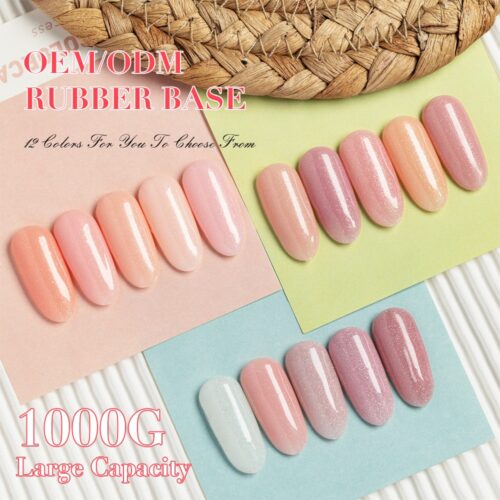 Caixuan Wholesale 1KG Rubber Base UVLED Gel, 92 Colors