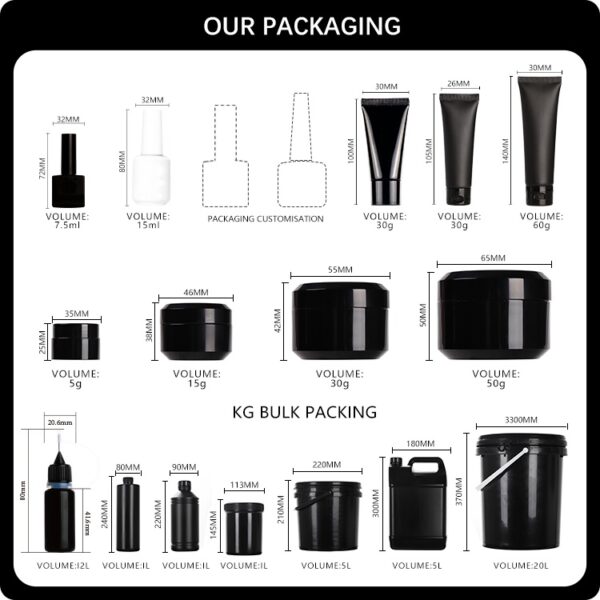 OEM 고무 베이스 젤 무 헤마 UV 프리 샘플 프라이빗 라벨