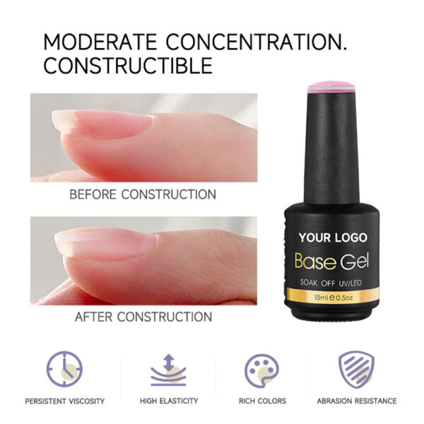 UVLED Soak-Off Gel Base Goma 15ml Proveedor al por mayor