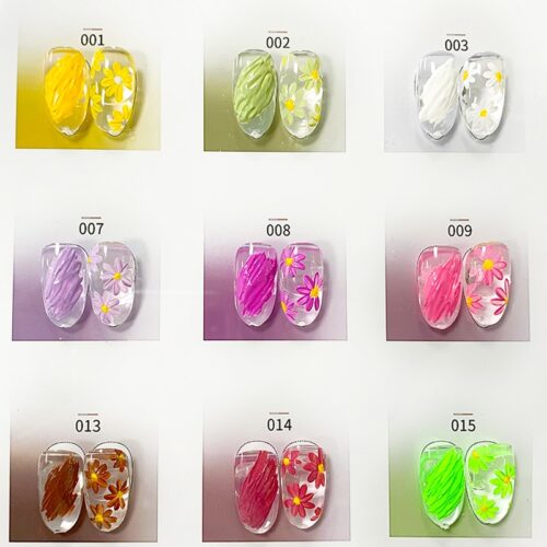 Оптовая продажа 16-цветных 3D без стирания УФ-светодиодных паст для рисования гелем