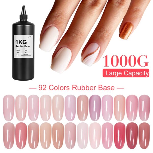 Wholesale 1KG Colorful Rubber Base UV Gel Polish Bulk