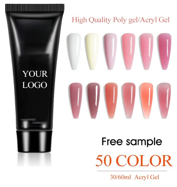 Wholesale 50 Colors Poly Gel Nail Polish HEMA-Free Acryl Gel