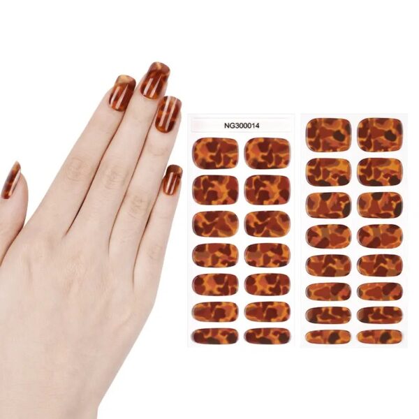 Wholesale Glossy Red UV Semi-Cured Gel Nail Sticker Strips
