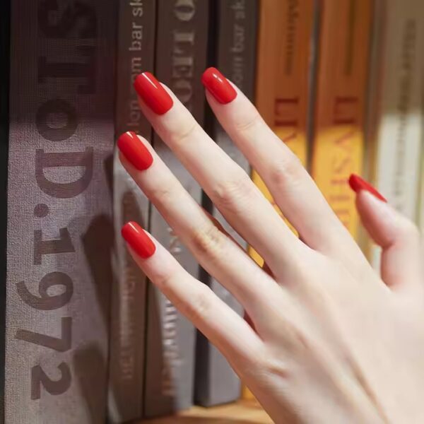 Wholesale Glossy Red UV Semi-Cured Gel Nail Sticker Strips