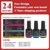 Wholesale OEM 15ml UVLED Gel Polish Custom Logo Colors