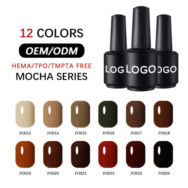 Wholesale OEMODM 12 Colors Mocha Series HEMA-Free Gel Polish Wholesale OEMODM 12 Colors Mocha Series HEMA-Free Gel Polish