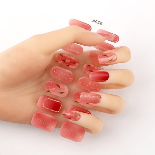 Wholesale Semi-Cured Gel Nail Stickers Blue Gold Marble