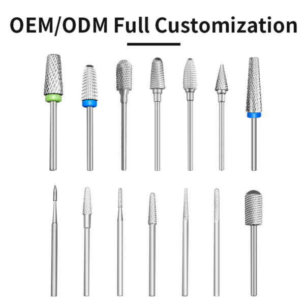 Hurtowy zestaw srebrnych wierteł do paznokci do manicure elektrycznego