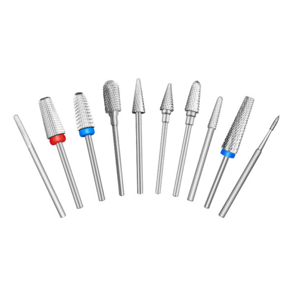 Hurtowy zestaw srebrnych wierteł do paznokci do manicure elektrycznego