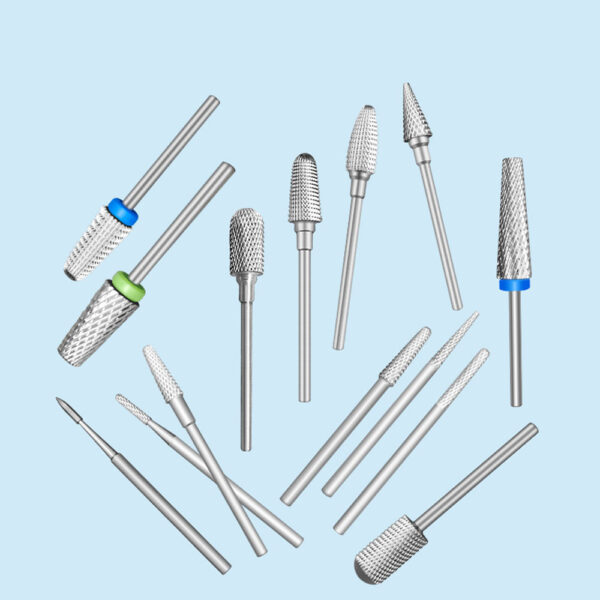 Hurtowy zestaw srebrnych wierteł do paznokci do manicure elektrycznego