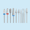 Hurtowy zestaw srebrnych wierteł do paznokci do manicure elektrycznego