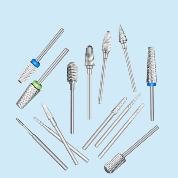 Hurtowy zestaw srebrnych wierteł do paznokci do manicure elektrycznego