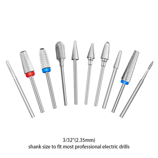 Hurtowy zestaw srebrnych wierteł do paznokci do manicure elektrycznego